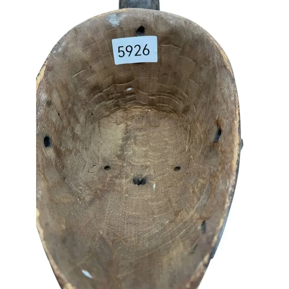 African Ashanti Tribal Wood Mask Hand Carved Wall Decor 2.06 lb Vintage